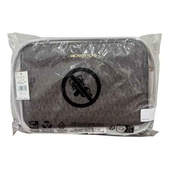 Michael Kors Jet Set Large Logo Crossbody Bag Brown MK Chain Strap - Picture 12 of 14